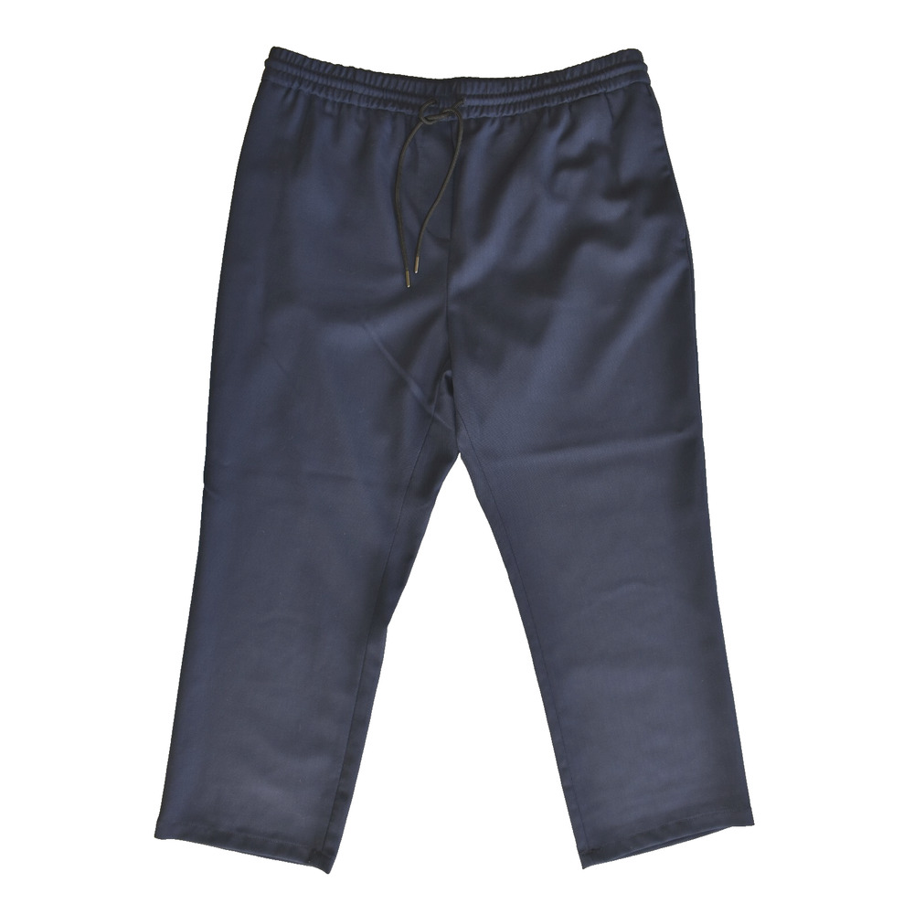 A5 PS PAUL SMITH Navy Wool Elastic Waist Side Seam Pockets Pants Size 44 US 8